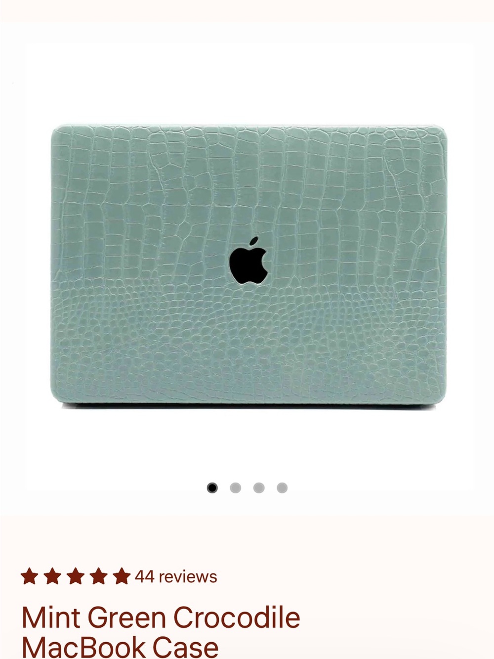 Apple Mint Green Crocodile-Texture Laptop Case